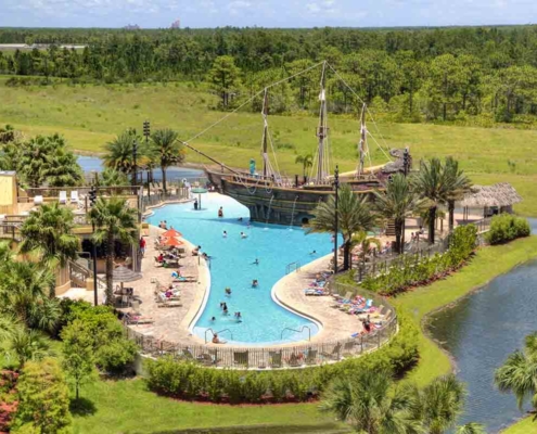 View of the pirate ship at the Lake Buena Vista Resort in Orlando
